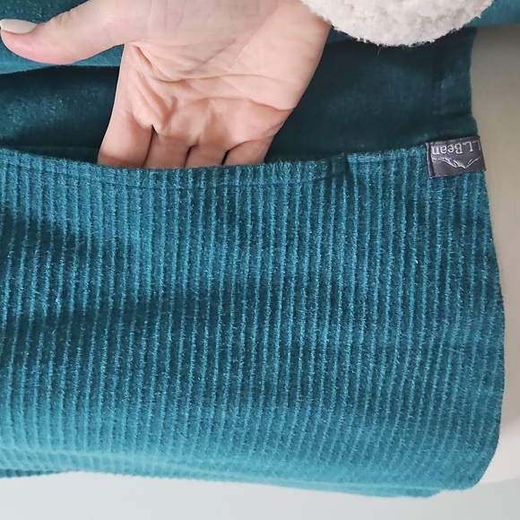 Women's L.L.Bean Green Cozy Mixed-Knit Pullover - Petite Small - Picture 4 of 7